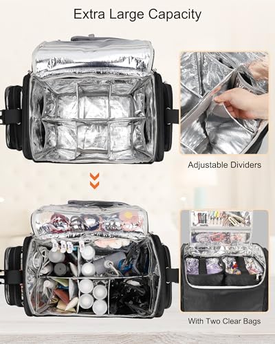 Relavel Rolling Makeup Train Case with 4 Wheels & Heat Insulation