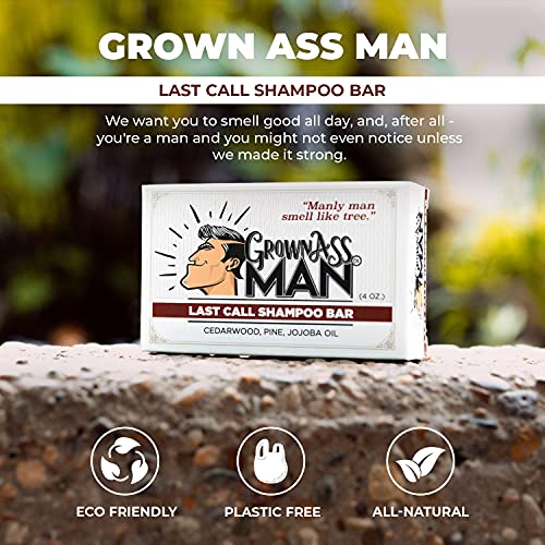 Grown Ass Man Co. Combo Packs - Solid Soap & Shampoo Bars Rich Lather with Natural Oils & Gentle Scrub for Men - Plastic Free & Eco-Friendly, Natural & Organic Deep Clean, 4oz Bars (Last Call 3-Pack)