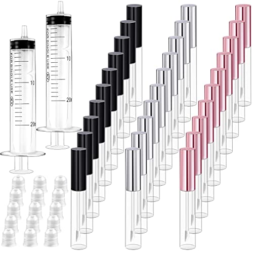 30 Pack 10ml Empty Lip Gloss Tubes with Caps & Pipettes