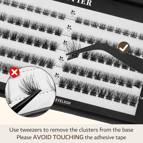 DIY Eyelash Extension Kit - 100 Pcs Wispy Lash Clusters (12-20mm)
