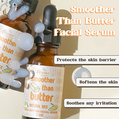 Purifect Smoother Than Butter Shea Butter Facial Serum with Vitamin E Oil, Shea Butter Moisturises Dry Skin, Protects the Skin Barrier, Soothes Irritation and Softens Young Skin 30ml