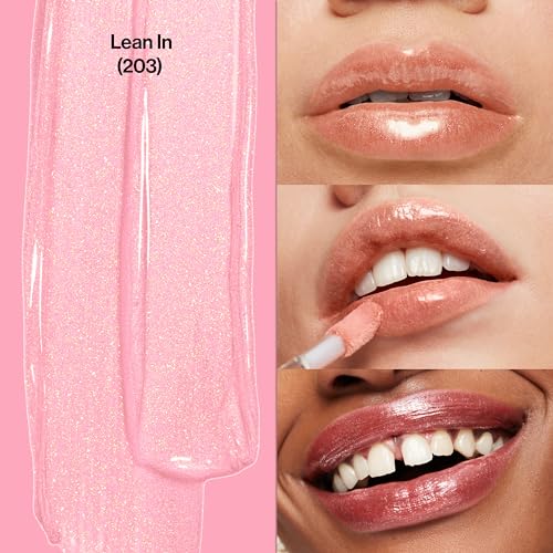 Revlon Lip Gloss, Super Lustrous The Gloss, Non-Sticky, High Shine Finish, 203 Lean In