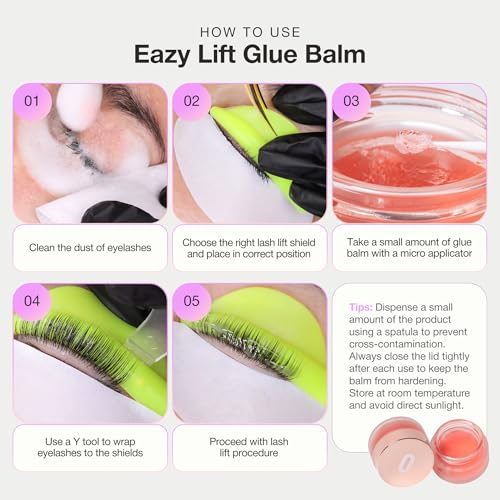 Curacoro Rose Lash Lift Glue Balm 15g Nourishing Lash Adhesive & Lift Balm