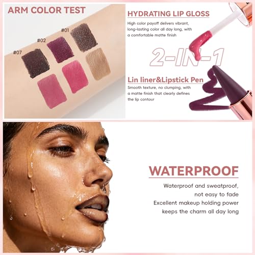 Noerrors Dual-End Lip Liner & Gloss Combo Set - 3 Colors