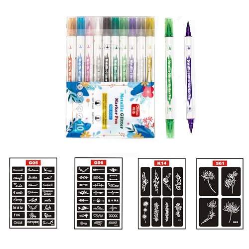 Temporary Tattoo Pen Kit with 24 Stencil Sheets - Washable Body Art