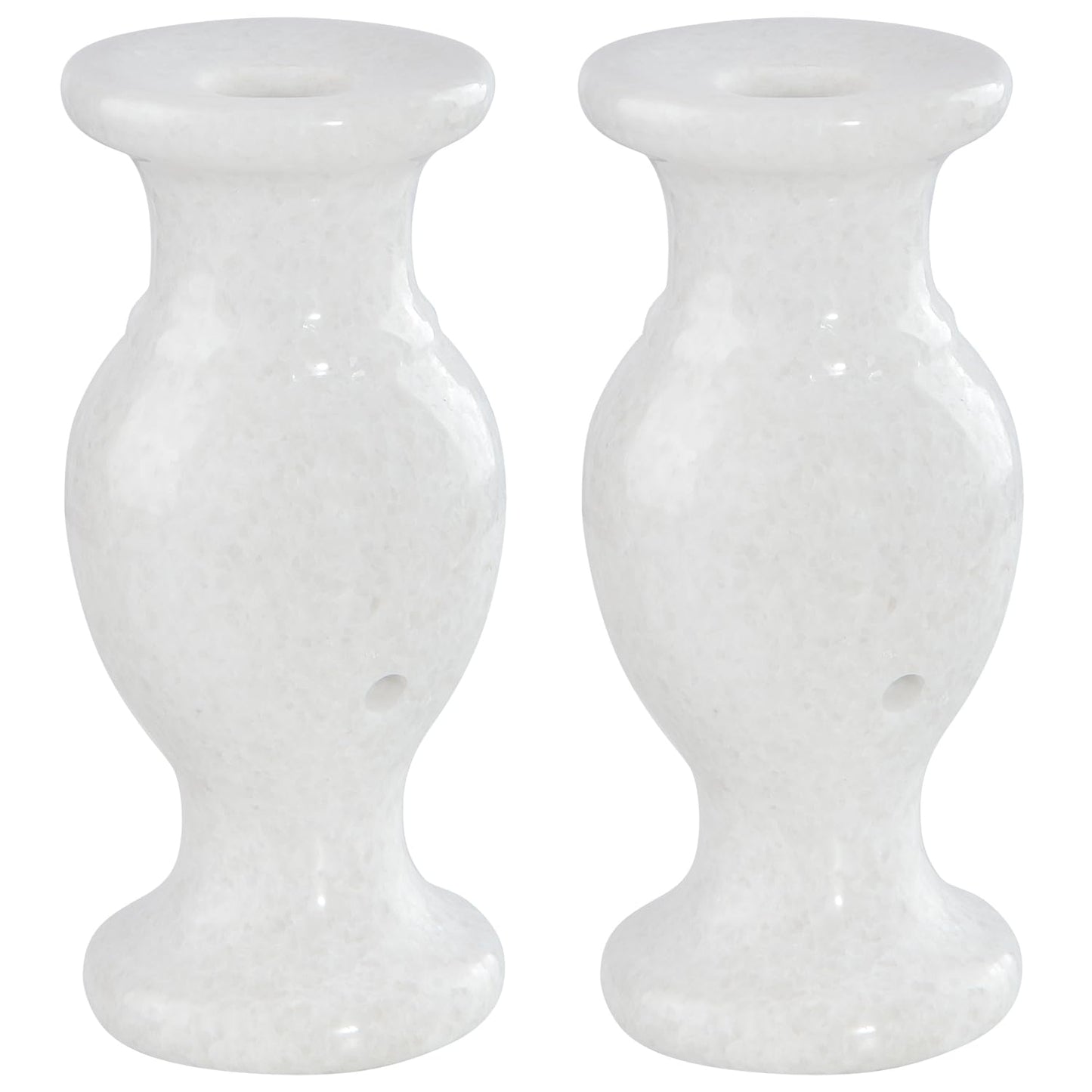 Cemetery Vase, Natural Marble Vases Flower Vases with Draining Holes for Indoor Outdoor Cemetery Memorial Grave Decorations (2, White)