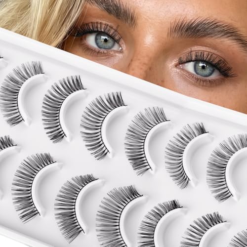 Path to Love C10D1# Wispy Natural Fake Eyelashes 10 Pairs, Waterproof, Beginner Friendly