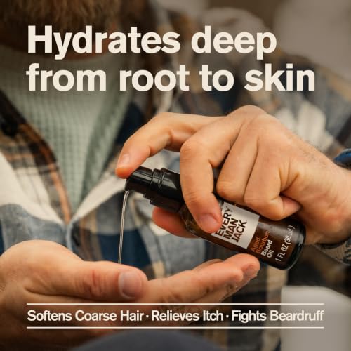 Every Man Jack Hydrating Beard Oil for Men - Aged Bourbon, 1oz