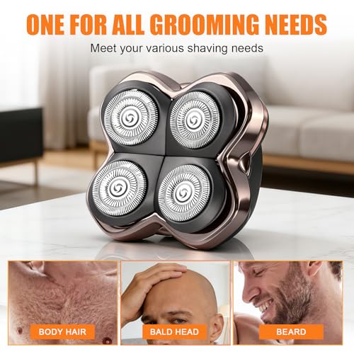 Replacement Blade Shaver PRO 2 Head for Electric Shaver Compatible with Skull Pitbull, Butterfly Kiss PRO & Palm Shavers with 3 Cleaning Brush (3Pack)