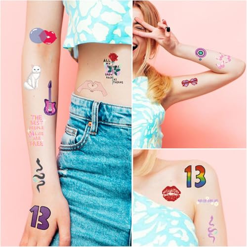 91 Pcs Music Temporary Tattoos - Waterproof Concert Festival Stickers
