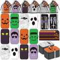 Halloween Manicure Set Gifts Bulk - 12 Complete 7-in-1 Nail Care Kits with Bag & Card