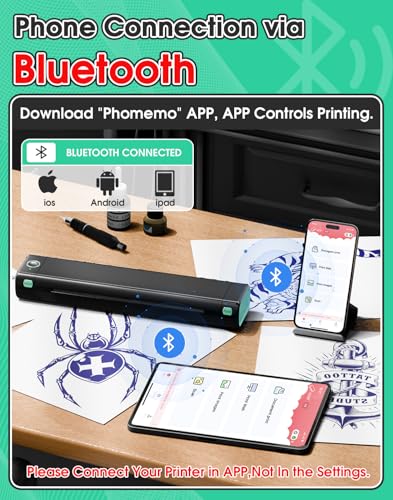 Phomemo M08F Bluetooth Tattoo Stencil Printer with Transfer Paper