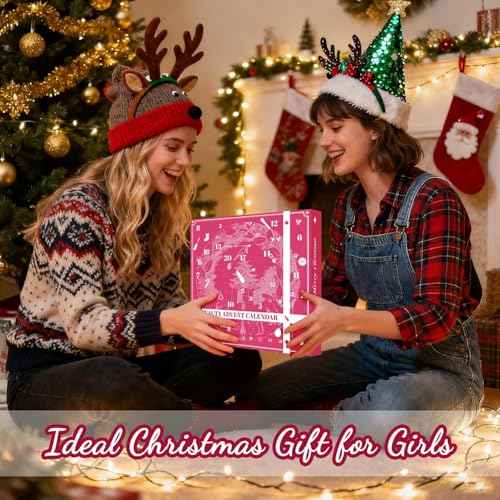 Makeup Advent Calendar 2025 for Women & Teen Girls, 24 Days Christmas Countdown Calendar Beauty Gift Set, 2025 Xmas Gift Surprise Box Calendar Full Makeup Kit