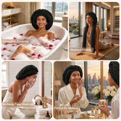 Aileam Silk Bonnet for Long Hair & Braids - 2 in 1 Hair Protection