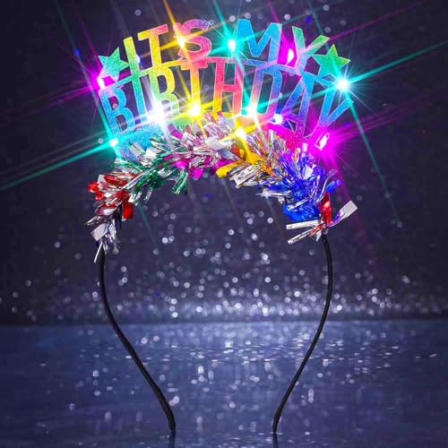 Glow-in-the-Dark Happy Birthday Headband for Women