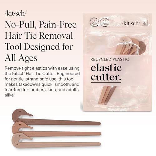 Kitsch Elastic Hair Tie Cutter Tool - 3-Piece No-Damage Band Remover