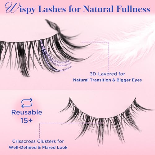 Bepholan Manga Eyelashes - 7 Pairs Wispy 3D Volume