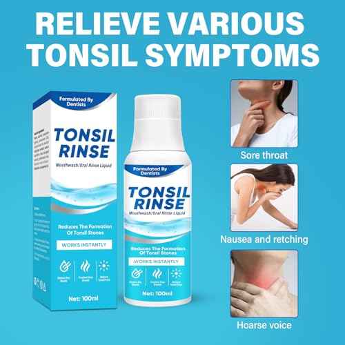 Tonsil Stone Remover, Natural Ingredients Mouthwash or Oral Rinse Liquid to Help Soothe Tonsils, Effectively Soothe Dry Mouth & Freshens Breath Tonsil Stone Mouthwash-Mint