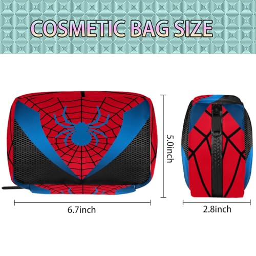 Kids Toiletry Bag for Boys, Cute Small Red Spider Web Wash Bag for Teens Waterproof Cosmetic Weekender Bag Toddler Traveling Toiletries
