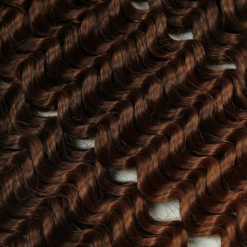 Ocean Wave Crochet Hair 22inch 3packs Deep Wave Braiding Hair Extensions Curly Braiding Hair for Black Women Curly Crochet Hair for Boho Box Braids (T4/30, 22inch 3pack)