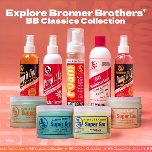 Bronner Bros BB Oil Moisturizer Hair Lotion for Damaged Hair, Scalp Stimulator with Castor Oil, Aloe Vera, Vitamin B5 & Coconut ? Alcohol-Free Formula, Natural & Relaxed ? 12oz