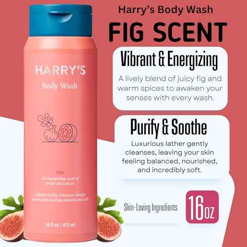 Harry's Men's Body Wash, 18 Fl oz (Pack of 4) | Men's Body Wash and Shower Gel Variety Pack - Stone, Redwood, Fig & Spring Scent | Sulfate-Free for Men