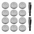 Model RMS8101 Blades for Men's Electric Shaver, 12PCS Razor Blades for Intertek RMS8101, 2 Cleaning Brush