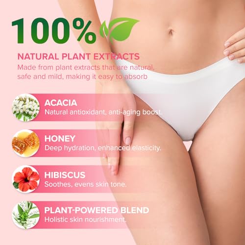 Anti-Cellulite Cream for Inner Thighs: Lifting & Firming Skin Cream for Legs with Collagen Peptides, Hyaluronic Acid, Hibiscus, and Honey - Instant Moisturizing Body Lotion for Women - 100ML