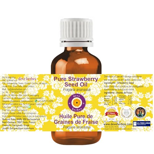 Deve Herbes Strawberry Seed Oil (Fragaria ananassa) | Infused | Pure | Non-Sticky | Lightweight | For Facial Care | Men & Women | 100ml (3.38 oz)