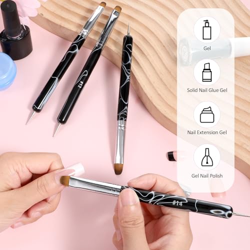Professional 4-Piece Nail Art Brush Set with Dotting & French Tips, Manicure Tools