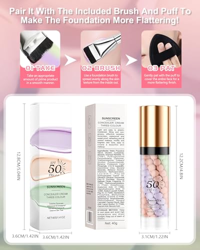 3-in-1 Color Correcting Primer SPF 50 with Moisturizing Oil Control