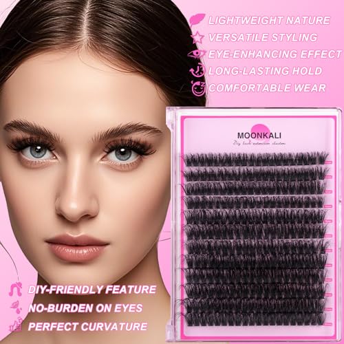80D Wispy Lash Clusters D Curly 12-20MM Mix Length Eyelash Extensions