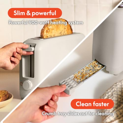 bella 2 Slice Slim Toaster,Fits-anywhere™ Kitchenware,6 Setting Shade