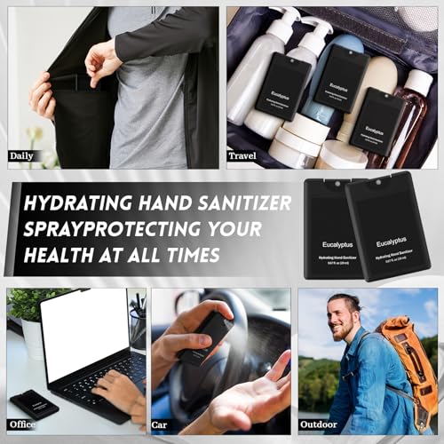 6 Pack Eucalyptus Scented Hand Sanitizer Spray - Travel Size
