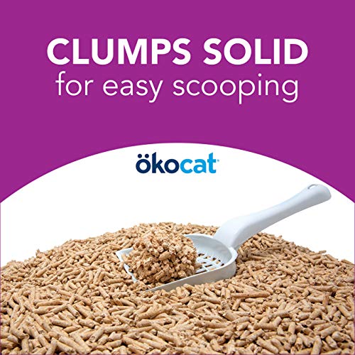 ÖKOCAT Natural Wood Clumping Cat Litter, Mini-Pellets, 14.8 lbs, Great for Long-Hair Breeds, Low Tracking, 99% Dust Free, Biodegradable, Odor Control, Unscented