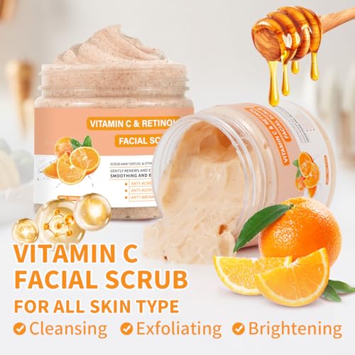Vitamin C Face Scrub with Retinol & Exfoliating Beads