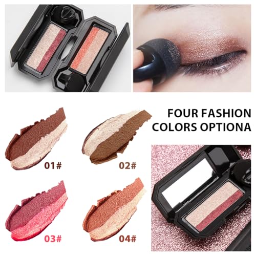 Dual Color Eyeshadow,Waterproof Glitter Eye Shadow,Smooth Texture Highly Pigmented Dual-Color Eyeshadow Shimmer Long Lasting For Eye Makeup(02#)