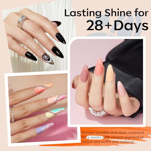 Modelones 32-Piece Glitter Gel Nail Polish Set - 28 Colors LED/UV Gel Kit