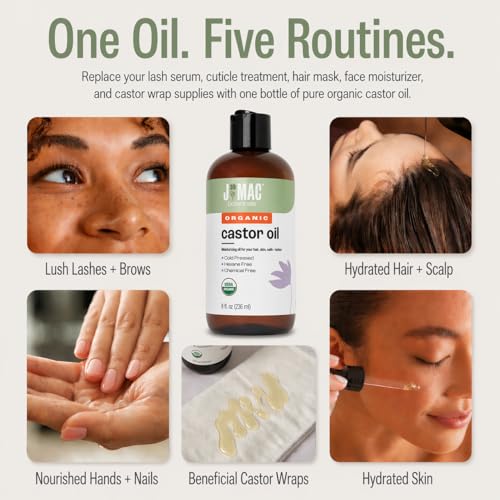 Organic Castor Oil Cold Pressed 32oz USDA Certified