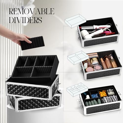 4-in-1 Rolling Makeup Train Case with Wheels - Professional Cosmetology