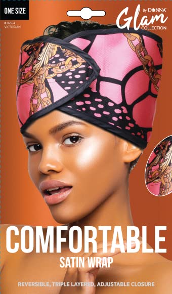 DONNA Reversible Satin Hair Wrap - Triple Layer Protection