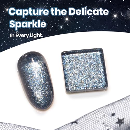 Beetles Cosmic Pulse Blue Glitter Nail Polish - Quick Dry, Long-Lasting