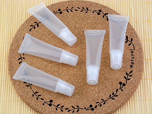8ml Clear Empty Lip Gloss Tubes with Soft Cap (10 Pcs)