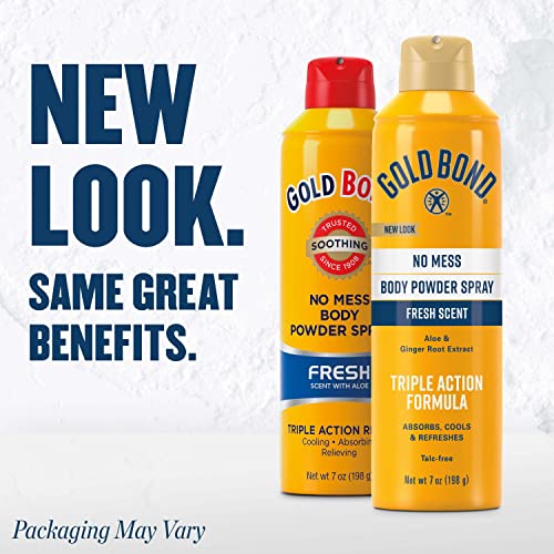 Gold Bond No Mess Talc-Free Body Powder Spray, 7 oz, Fresh