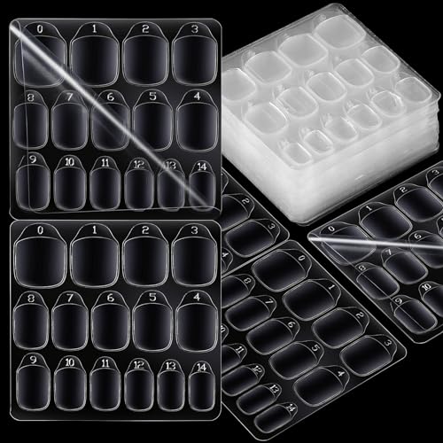 Teenitor 600pcs Press on Nail Adhesive Tabs - 15 Sizes, Clear/Yellow