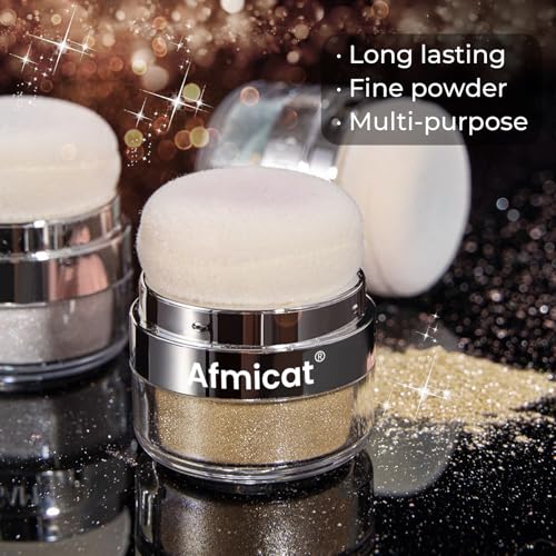 Body Shimmer Powder with Sponge Applicator - Champagne Gold