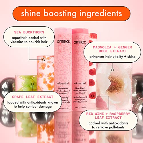 Amika Mirrorball High Shine Shampoo 1000ml - Boosts Shine & Softness