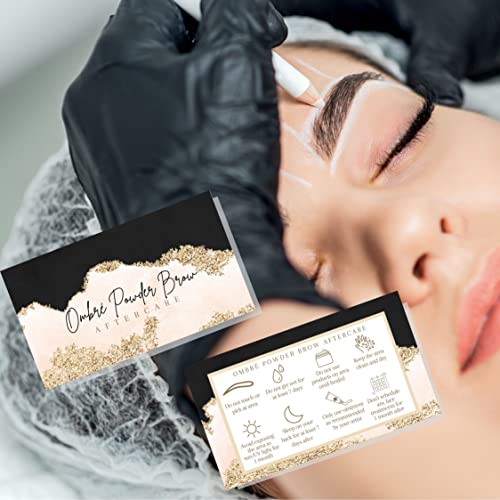 Ombre Powder Brow Aftercare Cards 50 Pack | Business Card Size