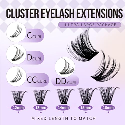 WENDY LASHES Wispy Cluster Eyelash Extensions 12-16mm 119Pcs