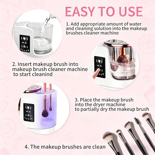 Electric Makeup Brush Cleaner & Dryer Machine 3-in-1 Professional
